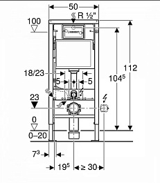 Geberit Инсталляция Duofix 458.103.00.1 UP100 с кнопкой Delta 21 115.125.11.1 белого цвета – фотография-5