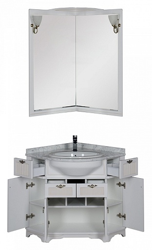 Aquanet Мебель для ванной "Луис 70" угловая белая (167691) – картинка-3