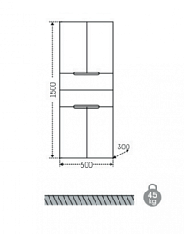 СанТа Пенал для ванной Лондон 60 подвесной – фотография-2