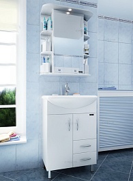 СанТа Мебель для ванной Уют Герда 55 свет, с ящиками – фотография-2