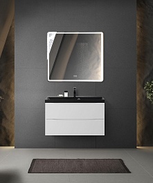 BelBagno Тумба с раковиной Marino 80 подвесная Bianco Opaco с раковиной 80/45 ART-AST-NERO – фотография-7