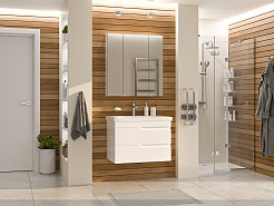 Misty Мебель для ванной Софт 75 подвесная белая – фотография-2