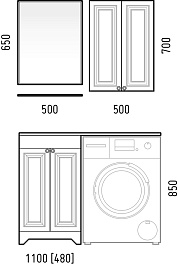 Corozo Тумба с раковиной Леон 110 L под стиральную машину белая – фотография-9