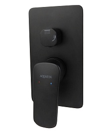 Aquatek Смеситель для душа и ванны Вега AQ1046MB матовый черный – фотография-1