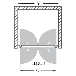 Roltechnik Двойные двери в нишу LLDO2/900 transparent – фотография-6
