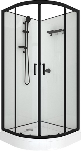 Triton Душевая кабина Прайм-Блэк-Вельвет 90x90 А без крыши – фотография-2