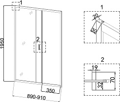 Niagara Душевая дверь в нишу Nova 90 NG-42-9AG – фотография-12