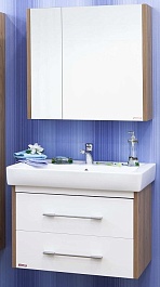 Sanflor Мебель для ванной Ларго 2 70 R Q 70 вяз швейцарский, белая – фотография-1