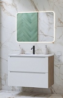 Зов Мебель для ванной Дион 60 подвесная матовая белая/дуб