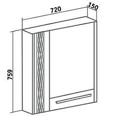 Runo Зеркало-шкаф для ванной Мира 75 красный – фотография-3