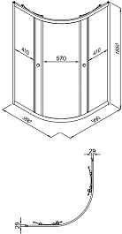 Triton Душевой уголок Альфа-Блэк 100x100 – фотография-2