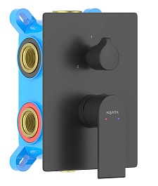 Aquatek Смеситель для душа и ванны Лира AQ1447MB матовый черный – фотография-1