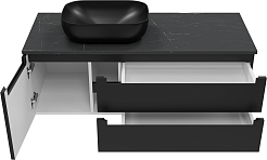 Brevita Тумба с раковиной Cargo 120 подвесная черная матовая – фотография-6