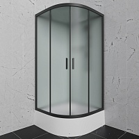 Frank Душевая кабина F409/1 M black без крыши профиль черный стекло матовое