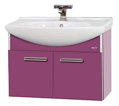 Misty Тумба с раковиной Джулия 75 подвесная сиреневая – фотография-1