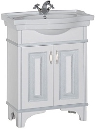 Aquanet Тумба с раковиной Валенса 70 белый краколет/серебро (180141) – фотография-1