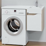 СанТа Тумба с раковиной под стиральную машину Сатурн 100 R подвесная белая/дуб австрийский