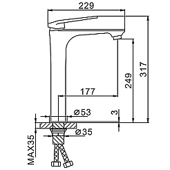 Frap Смеситель для раковины H52 F1052-54 белый/хром – фотография-4
