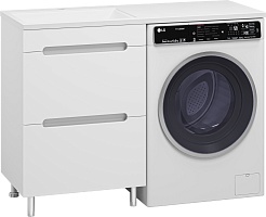 Misty Тумба с раковиной Байкал 120 L под стиральную машину белая – фотография-2