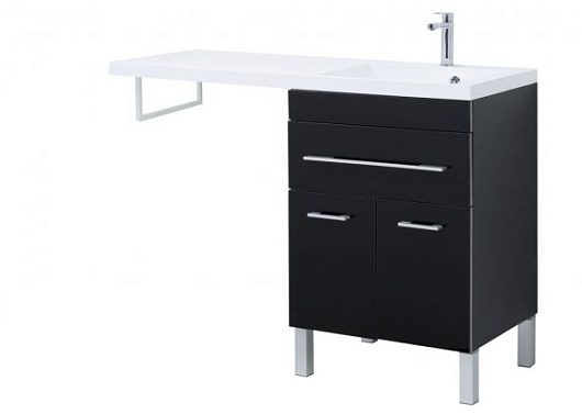 Aquanet Тумба с раковиной Верона 120 R напольная черная – картинка-9