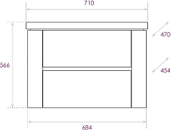 Onika Тумба с раковиной Стоун 70.13 Ателье светлое – фотография-12