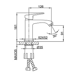 Frap Смеситель для раковины H76 F1076-6 черный – фотография-3