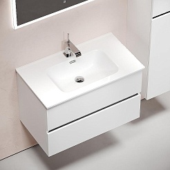 Sancos Тумба с раковиной Urban 80 белый глянец раковина Element 81 CN7005 – фотография-3