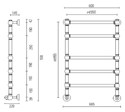 Margaroli Полотенцесушитель Armonia 9-464-5 золото – фотография-2