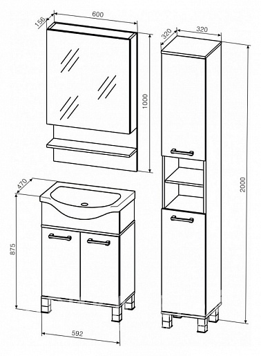 Бриклаер Тумба с раковиной Карибы 60 венге/дуб кантри – фотография-2