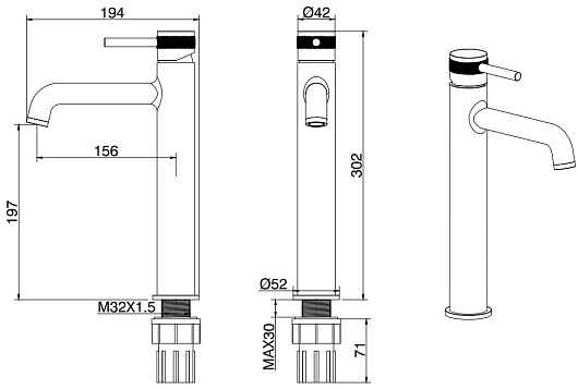 Allen Brau Смеситель для раковины Priority 5.31002-31 черный матовый – картинка-7