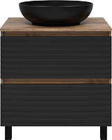 Brevita Тумба под раковину Dakota 70 дуб галифакс олово/черный кварц