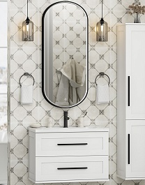 Misty Мебель для ванной Модерн 80 подвесная белая – фотография-1