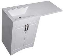 Style Line Тумба с раковиной Даллас классик 120 Люкс L, белая, PLUS – фотография-3
