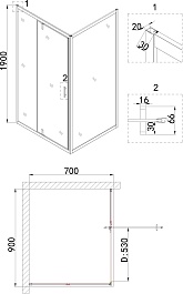 Niagara Душевой уголок Nova NG-83-9АВ-А70В – фотография-3