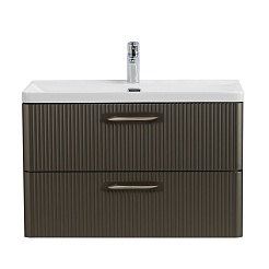 BelBagno Тумба под раковину Due 80 без ручек подвесная Оружейная сталь – фотография-1