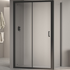 RGW Душевой уголок Passage PA-74B (PA-14B + Z-050-2B) 170x110 профиль черный стекло прозрачное – фотография-1