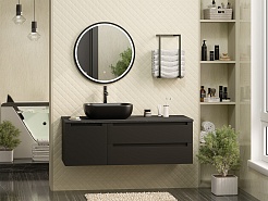 Brevita Мебель для ванной Cargo 120 подвесная черная матовая – фотография-2