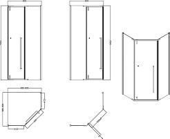 Esbano Душевой уголок Surf 90x90 ESS-90PR-C профиль хром стекло прозрачное – фотография-8