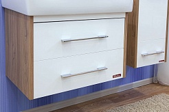 Sanflor Мебель для ванной Ларго 2 70 L Q 70 вяз швейцарский, белая – фотография-8