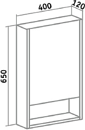 Runo Зеркальный шкаф Микра 40 R лиственница – фотография-3