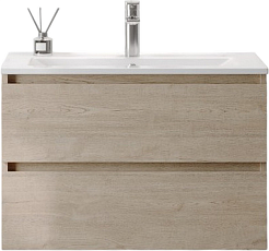 Teymi Тумба с раковиной Laina 75 подвесная дуб светлый – фотография-1