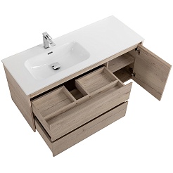 BelBagno Тумба с раковиной Kraft 100 L подвесная Rovere Galifax Bianco – фотография-5