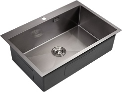 Milacio Мойка кухонная Denia 75 Steel вороненая сталь – фотография-1
