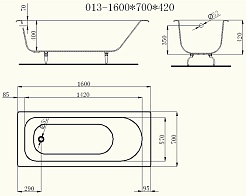 Castalia Чугунная ванна 160x70x42  – фотография-2