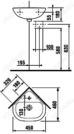 Jika Раковина "Olymp 45" 1661.2 – фотография-3