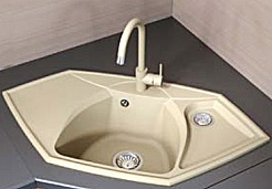 Florentina Мойка гранитная Сардиния угловая шампань – фотография-2