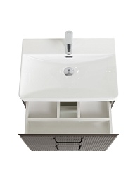 BelBagno Тумба с раковиной Due 50 подвесная Оружейная сталь ручки Матовый тёмный никель – фотография-12