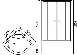 Royal Bath Душевой уголок 90/90 BK RB 90BK-C-CH с поддоном – фотография-4
