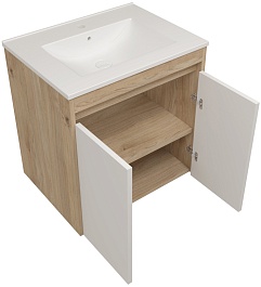 Teymi Тумба под раковину Netta 60 подвесная без фасада дуб – фотография-3