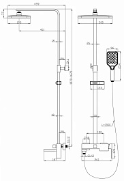 Esbano Система душевая Celine (DS-XR) 107/167/26 хром глянцевый – фотография-2